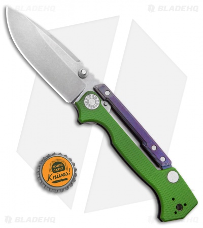 Demko Knives AD-15MG Scorpion Lock Knife Green G-10/Purple Ano  (3.75" SW)