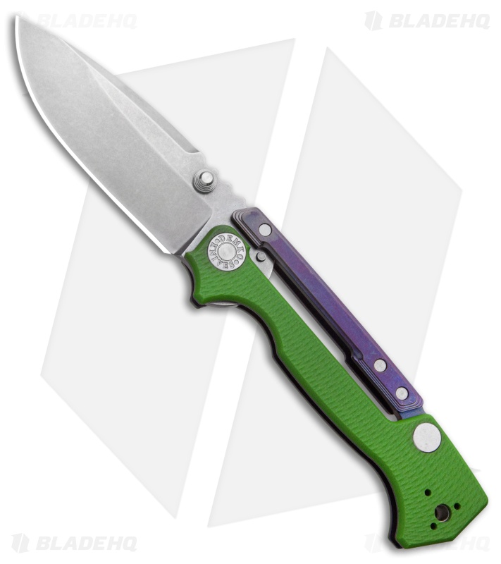 Demko Knives AD-15MG Scorpion Lock Knife Green G-10/Purple Ano