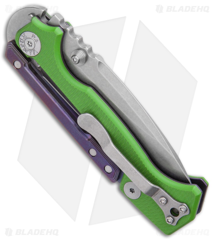 Demko Knives AD-15MG Scorpion Lock Knife Green G-10/Purple Ano  (3.75" SW)
