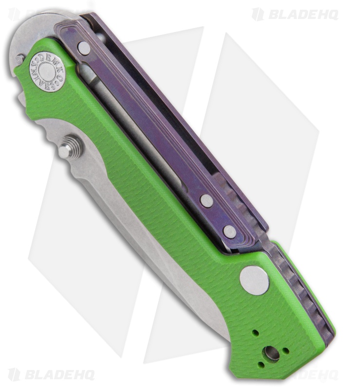 Demko Knives AD-15MG Scorpion Lock Knife Green G-10/Purple Ano  (3.75" SW)