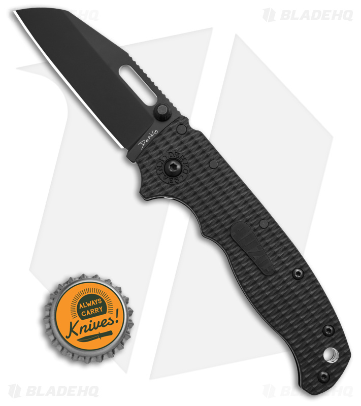 Demko Knives AD20.5 Shark Foot Shark-Lock Knife Black Grivory (3" Black)