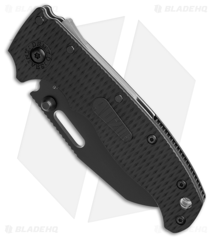 Demko Knives AD20.5 Shark Foot Shark-Lock Knife Black Grivory (3" Black)