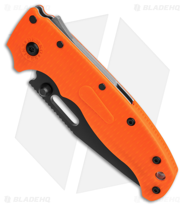 Demko Knives AD20.5 Clip Point Shark-Lock Knife Orange Grivory (3" Black)