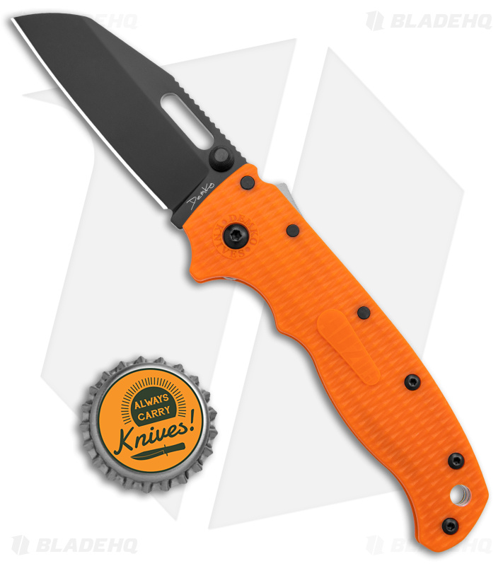 Demko Knives AD20.5 Shark Foot Shark-Lock Knife Orange Grivory (3" Black)