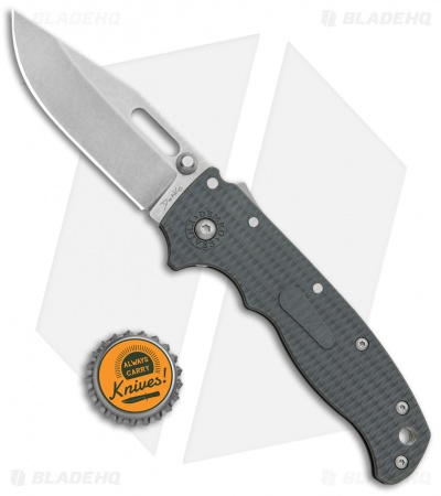 Demko Knives AD20.5 Clip Point Shark-Lock Knife Gray Grivory (3.2" Stonewash)