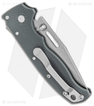Demko Knives AD20.5 Clip Point Shark-Lock Knife Gray Grivory (3.2" Stonewash)