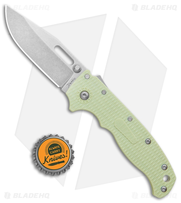 Demko Knives AD20.5 Clip Point Shark-Lock Knife Exclusive Jade Grivory (3.2" Bk)
