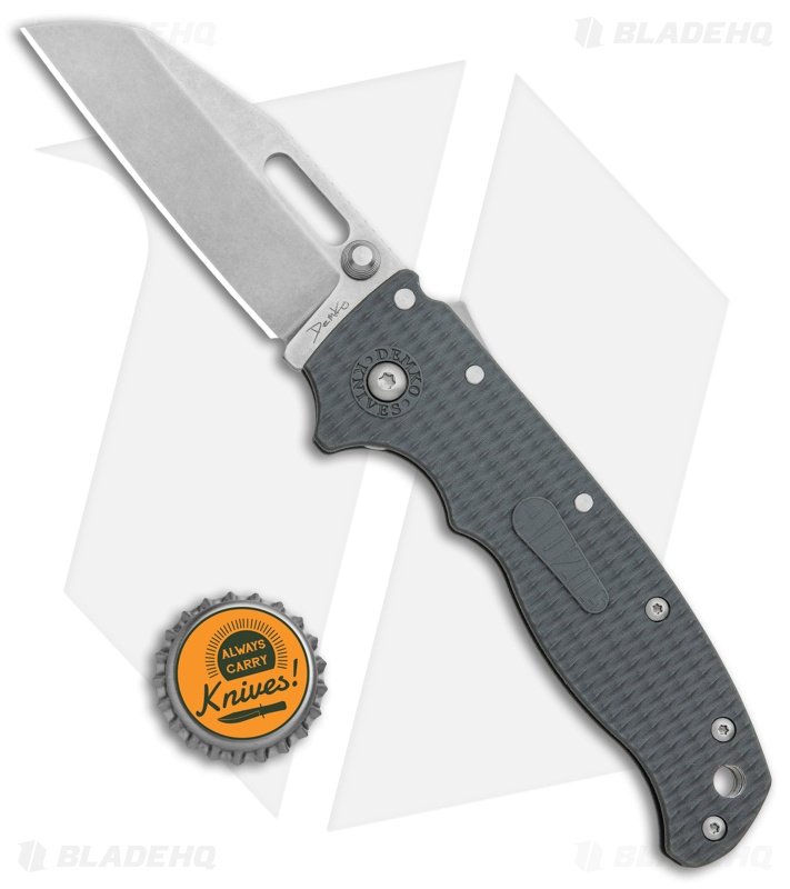 Demko Knives AD20.5 Shark Foot Shark-Lock Knife Gray Grivory (3" Stonewash)