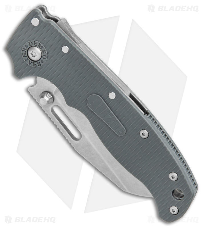 Demko Knives AD20.5 Shark Foot Shark-Lock Knife Gray Grivory (3" Stonewash)