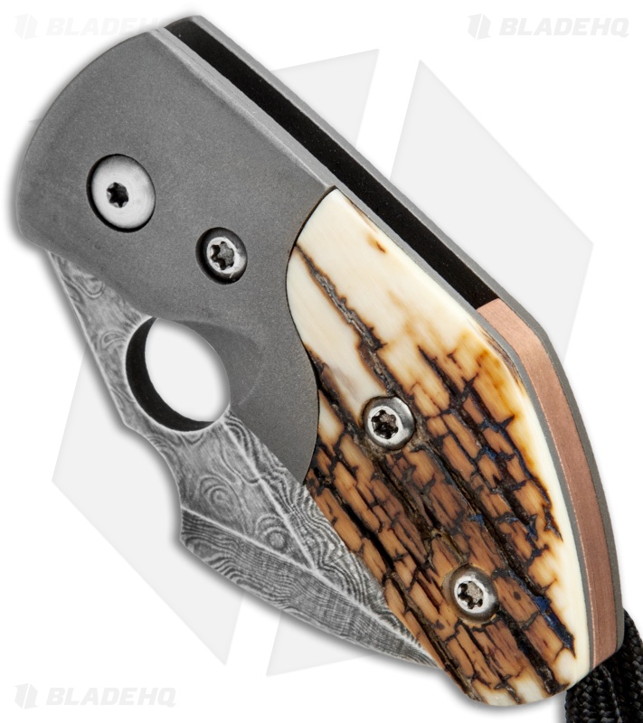 Deviant Blades Sheeple Frame Lock Knife Mammoth/Titanium (2" Damasteel)