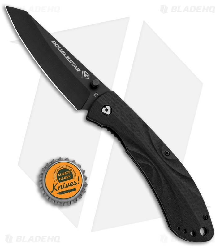 DoubleStar Brimstone Liner Lock Folding Knife Black (3.5" Black)