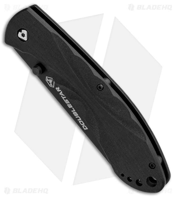DoubleStar Brimstone Liner Lock Folding Knife Black (3.5" Black)