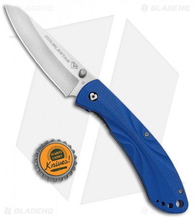 DoubleStar Brimstone Liner Lock Folding Knife Blue (3.5" Satin)