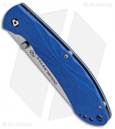 DoubleStar Brimstone Liner Lock Folding Knife Blue (3.5" Satin)