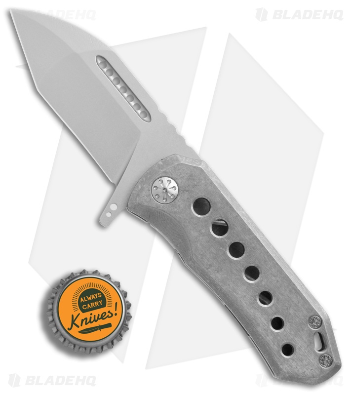 EOS Orca-SW  Frame Lock Knife Stonewash Titanium (3" Bead Blast)