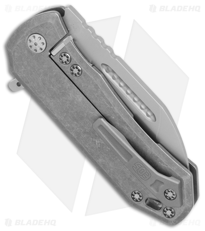 EOS Orca-SW  Frame Lock Knife Stonewash Titanium (3" Bead Blast)