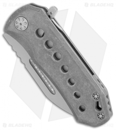 EOS Orca-SW  Frame Lock Knife Stonewash Titanium (3" Bead Blast)
