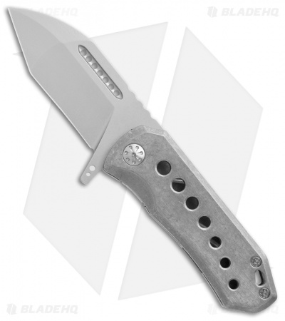 EOS Orca-SW  Frame Lock Knife Stonewash Titanium (3" Bead Blast)