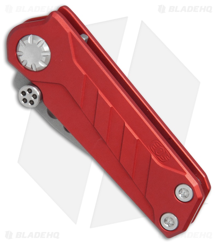 EOS Prawn Friction Folder Knife Red Aluminum (2.1" Gray)