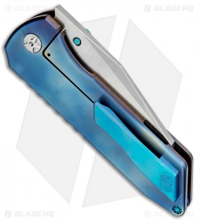 EOS Surgeon Frame Lock Knife Blue Ano Titanium (3.75" Satin)