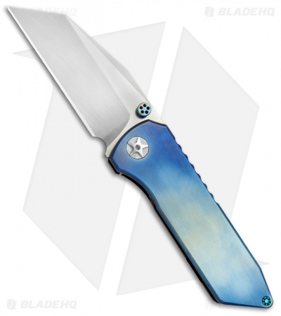 EOS Surgeon Frame Lock Knife Blue Ano Titanium (3.75" Satin)