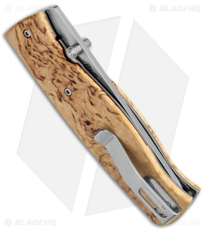 Brisa (EnZo) Birk 75 Linerlock Pocket Knife Curly Birch (3" Satin)