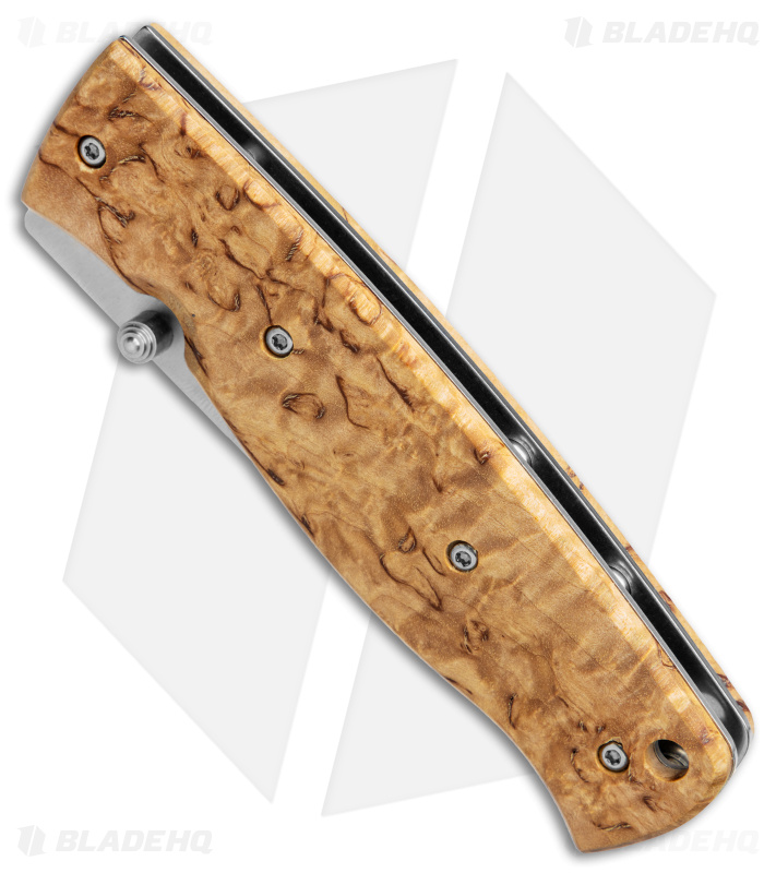 Brisa (EnZo) Birk 75 Linerlock Pocket Knife Curly Birch (3" Satin)