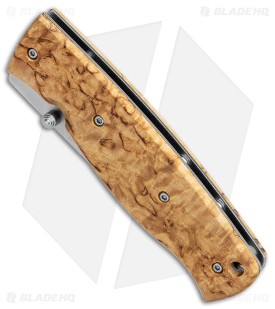 Brisa (EnZo) Birk 75 Linerlock Pocket Knife Curly Birch (3" Satin)