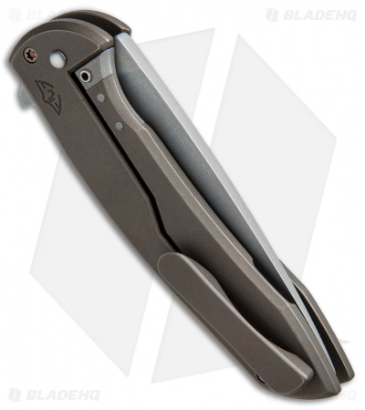 Ferrum Forge Stinger Frame Lock Knife Bronze Titanium (3.25" Gray SM-100)