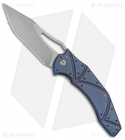 Ferrum Forge Gavko Spinner Frame Lock Knife Blue Atlantian Plates Ti (3.5" SW)