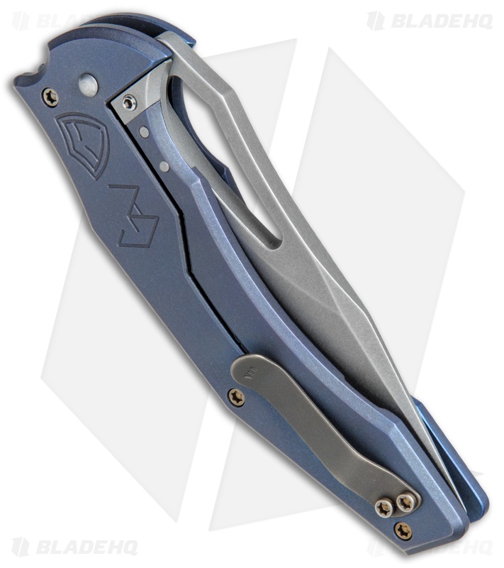 Ferrum Forge Gavko Spinner Frame Lock Knife Blue Atlantian Plates Ti (3.5" SW)
