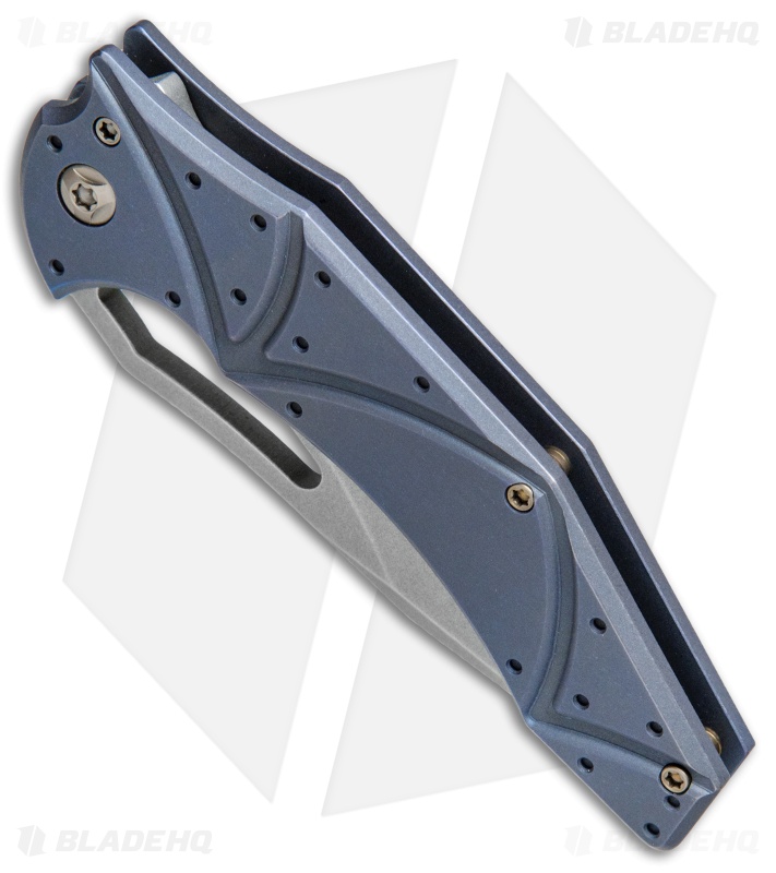 Ferrum Forge Gavko Spinner Frame Lock Knife Blue Atlantian Plates Ti (3.5" SW)