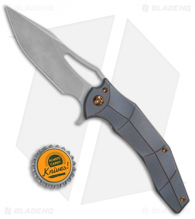 Ferrum Forge Gavko Spinner Flipper Knife CA Facets Ti (3.5" Stonewash)