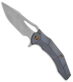 Ferrum Forge Gavko Spinner Flipper Knife CA Facets Ti (3.5" Stonewash)