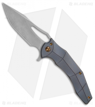 Ferrum Forge Gavko Spinner Flipper Knife CA Facets Ti (3.5" Stonewash)