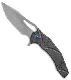 Ferrum Forge Gavko Spinner Flipper Knife Black Atlantian Plates Ti (3.5" SW)