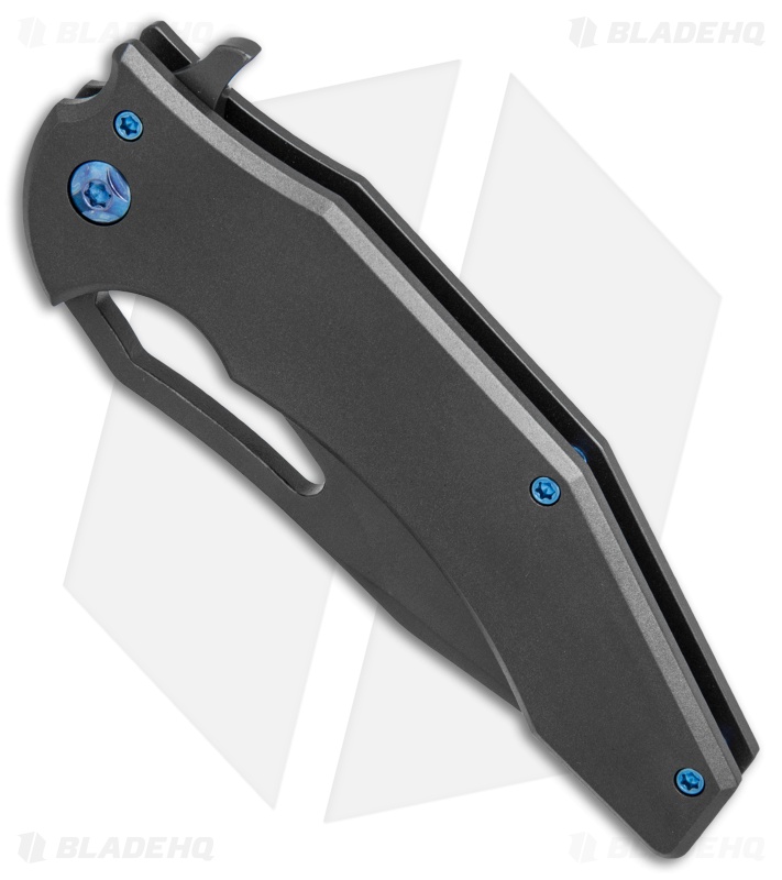 Ferrum Forge Gavko Spinner Flipper Knife Black Slab Ti (3.5" Black)