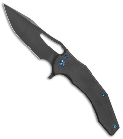 Ferrum Forge Gavko Spinner Flipper Knife Black Slab Ti (3.5" Black)