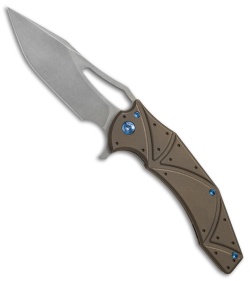 Ferrum Forge Gavko Spinner Flipper Knife Bronze Atlantian Plates Ti (3.5" SW)