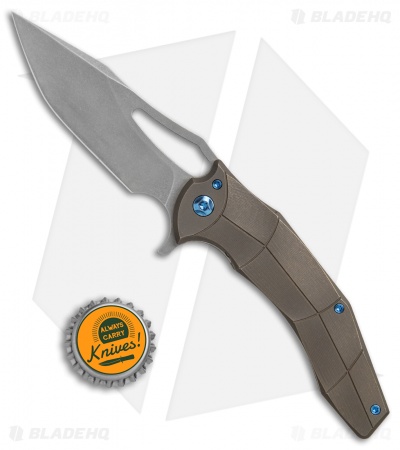 Ferrum Forge Gavko Spinner Flipper Knife Bronze Facets Ti (3.5" Stonewash)