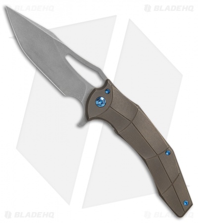 Ferrum Forge Gavko Spinner Flipper Knife Bronze Facets Ti (3.5" Stonewash)