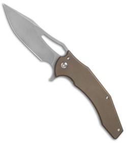 Ferrum Forge Gavko Spinner Flipper Knife Bronze Slab Ti (3.5" Stonewash)