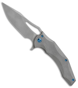 Ferrum Forge Gavko Spinner Flipper Knife Gray Contoured Ti (3.5" Stonewash)