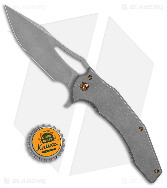 Ferrum Forge Gavko Spinner Flipper Knife Gray Slab Ti (3.5