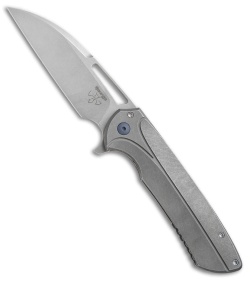 Ferrum Forge Les George Masterblaster Flipper Knife Flying V Gray Ti (3.6" SW)