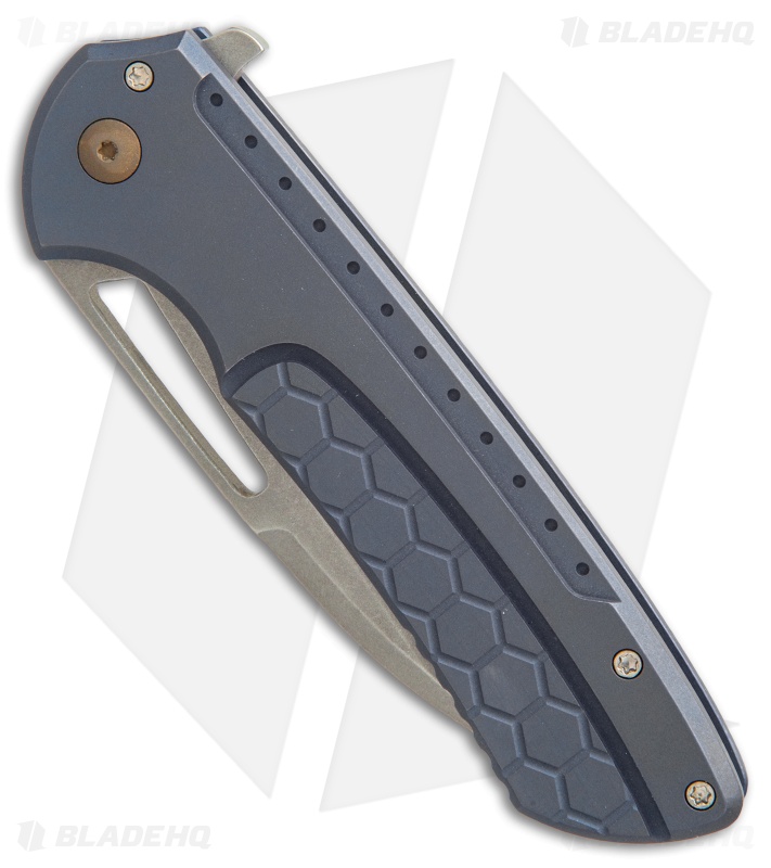 Ferrum Forge Les George Masterblaster Flipper Knife Hex Blue Ti