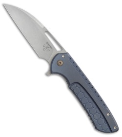 Ferrum Forge Les George Masterblaster Flipper Knife Hex Blue Ti (3.6" SW)