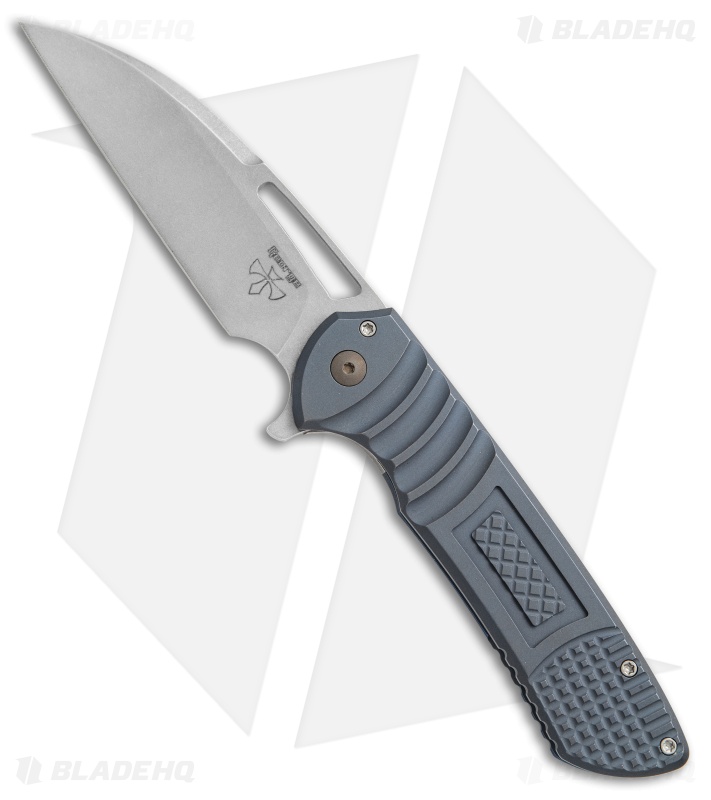 Ferrum Forge Les George Masterblaster Flipper Knife Saber Blue Ti
