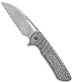 Ferrum Forge Les George Masterblaster Flipper Knife Saber Gray Ti (3.6" SW)