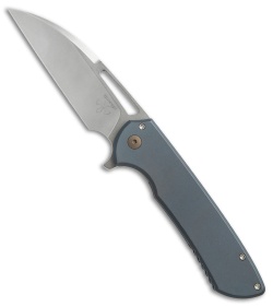 Ferrum Forge Les George Masterblaster Flipper Knife Slab Blue Ti (3.6" SW)